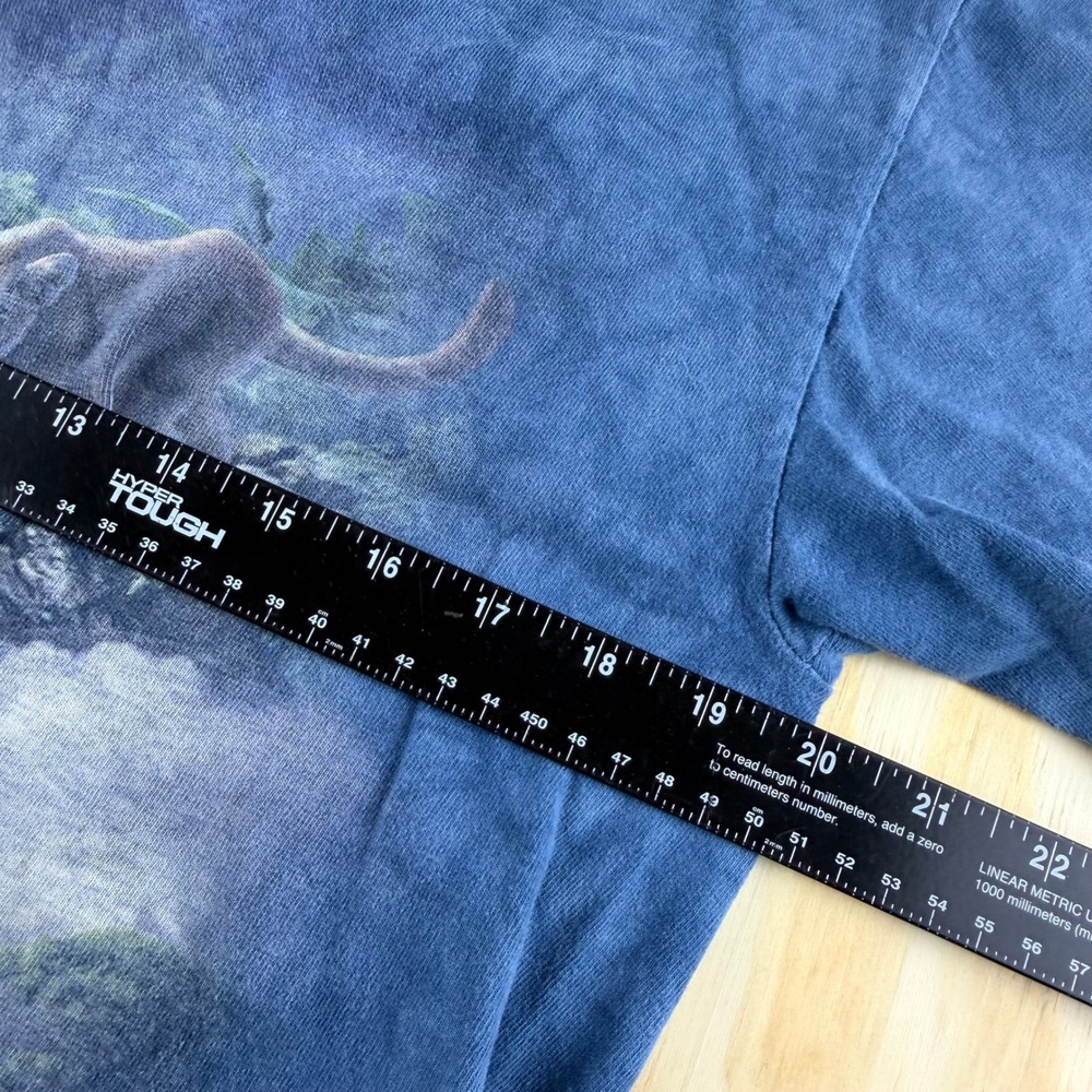 The Mountain Big Cats Graphic T-Shirt Blue Tie Dye Lion Tiger Leopard Mens M - Picture 5 of 8